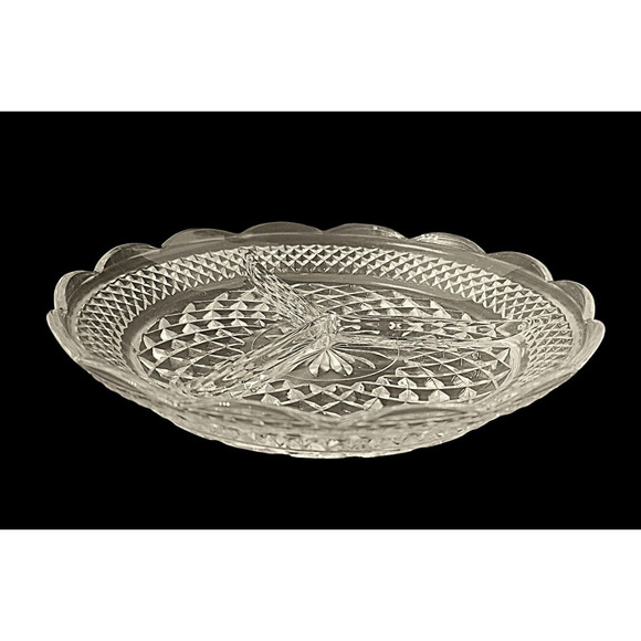 Anchor Hocking Wexford Clear Glass Divided 3 Section Relish Dish 8 1/2" - Picture 4 of 6